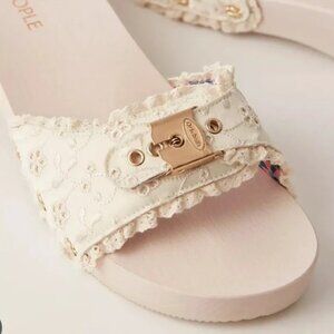 DR. SCHOLL'S x FREE PEOPLE Original Clogs Ivory Lace Slides Shoes, Size 8